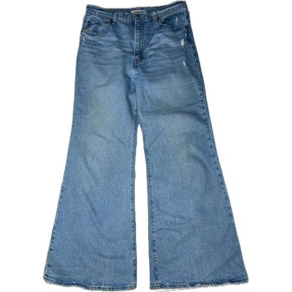 levis ribcage wide leg Jeans Light Wast 32x32 - Picture 1 of 9